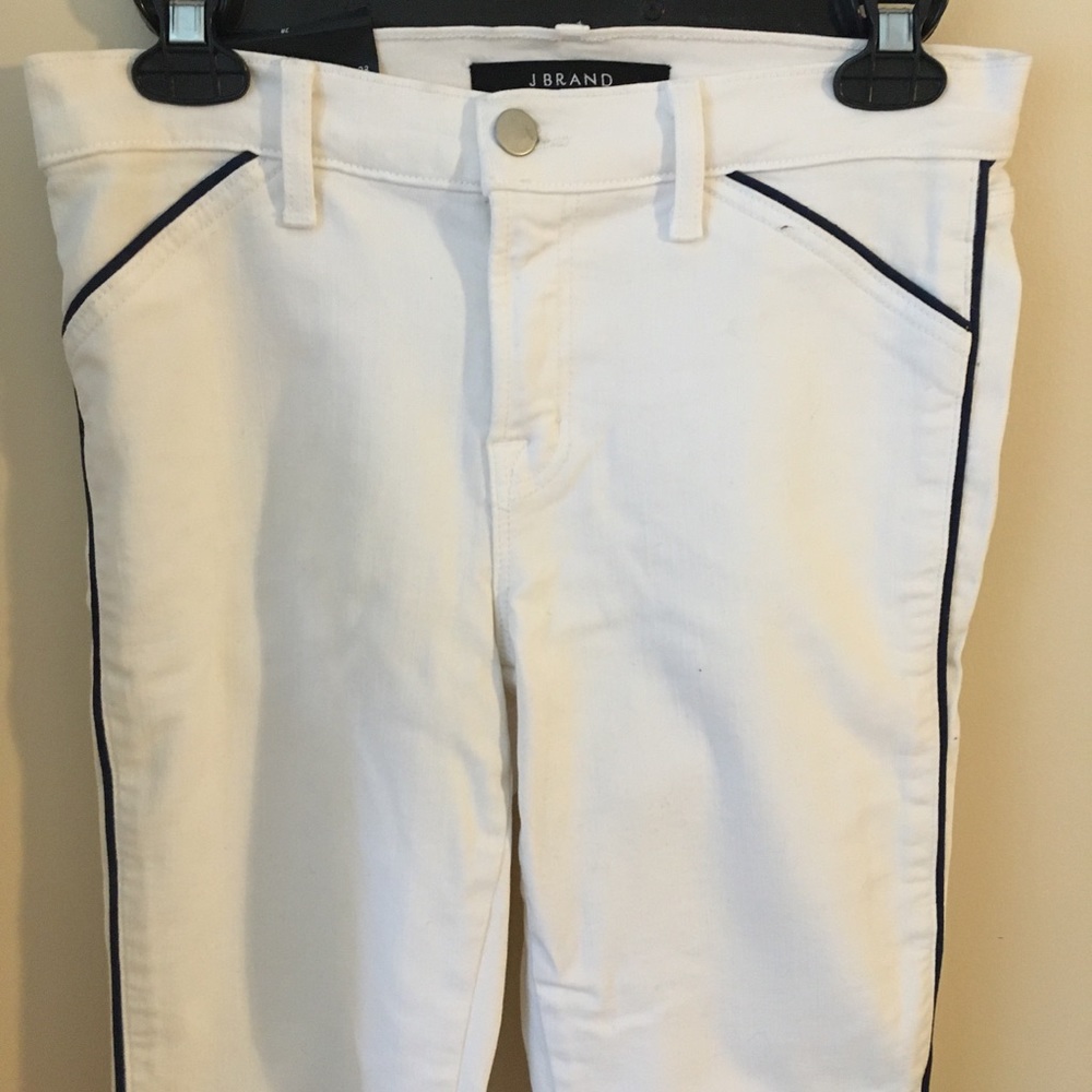 J Brand mid-rise piped skinny jeans